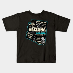 Arizona Sedona map arizona state usa arizona tourism sedona tourism Kids T-Shirt